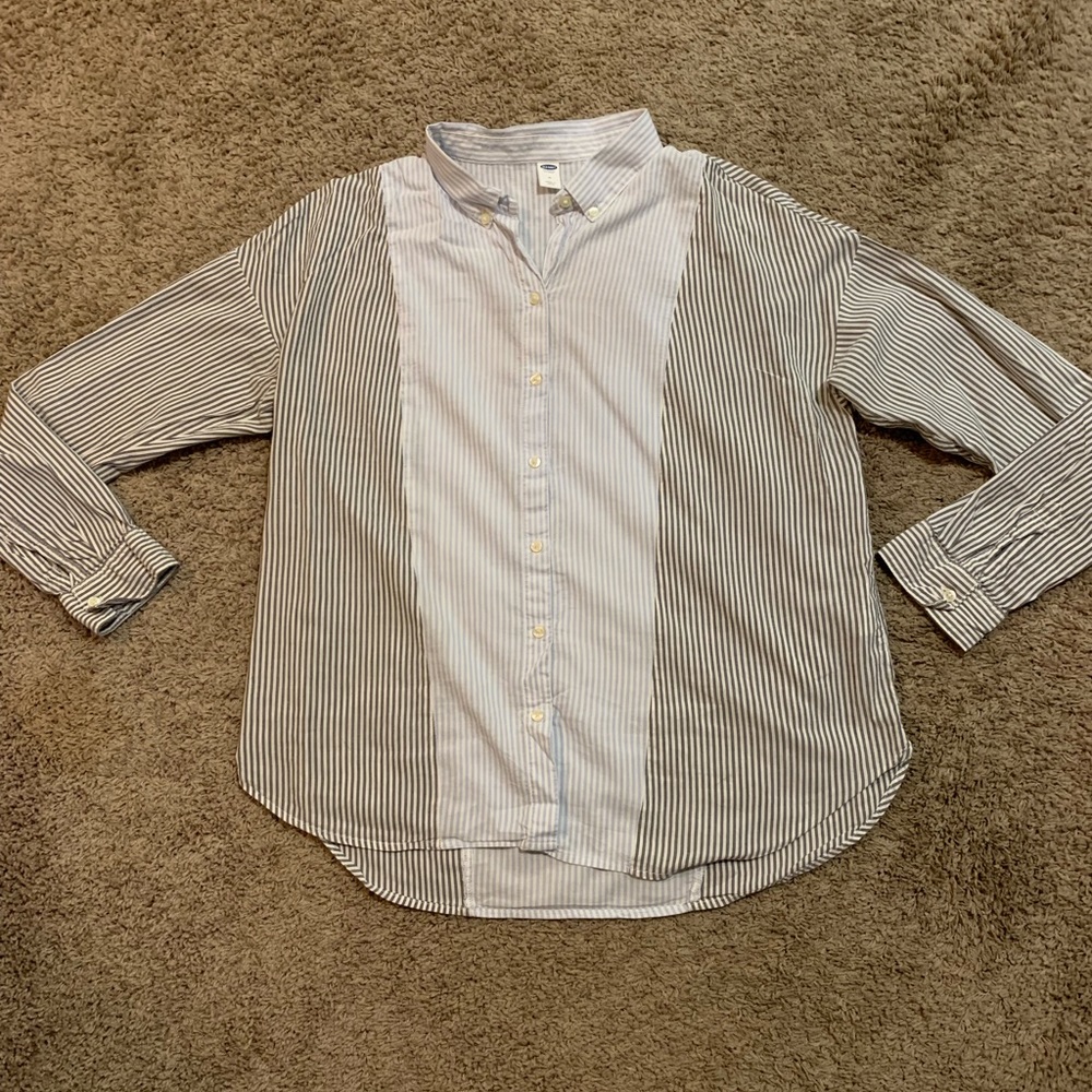 Old Navy Striped Tunic Top Blouse Medium